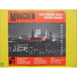 Prospekt Muenchen Hotels, Pensionen u. Gasthoefe - 1965