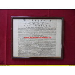 Ankündigungszettel - Menagerie nur einige Tage zu sehen (um 1820)