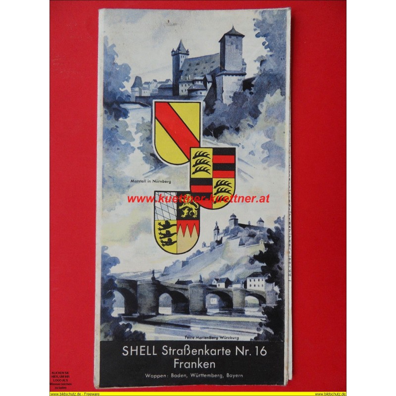 Shell Straßenkarte Nr. 16 Franken