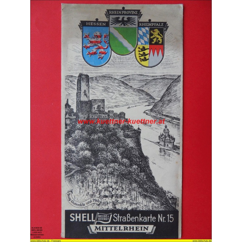 Shell Straßenkarte Reisedienst Nr. 15 Mittelrhein