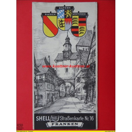 Shell Straßenkarte Reisedienst Nr. 16 Franken