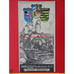 Shell Straßenkarte Reisedienst Nr. 17 Franken - Operpfalz