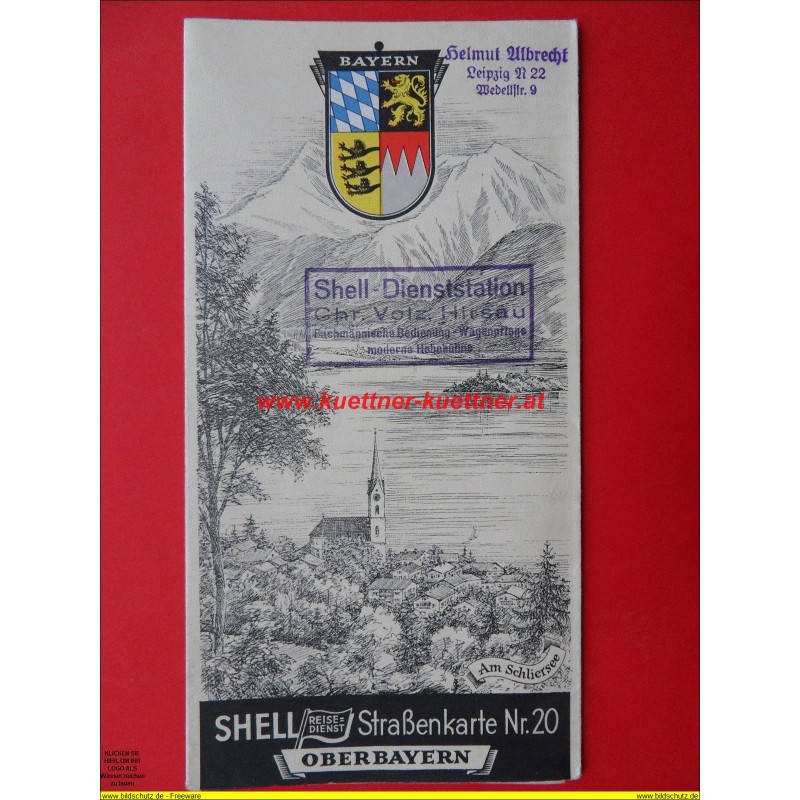 Shell Straßenkarte Reisedienst Nr. 20 Oberbayern