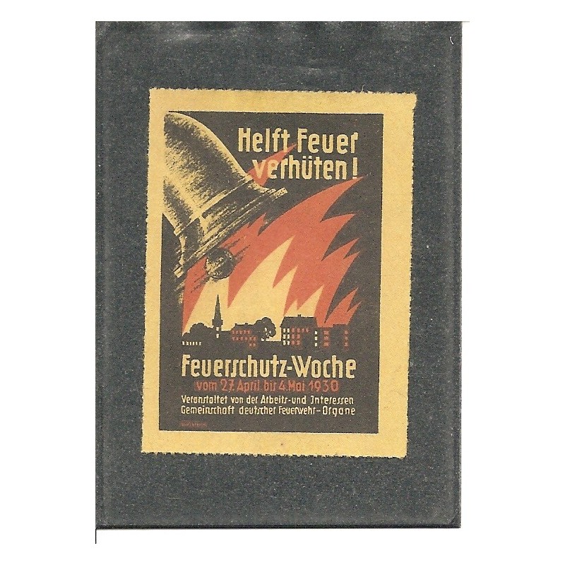 Werbemarke / Reklamemarke - Feuerschutz-Woche vom 27. April bis 4. Mai 1930