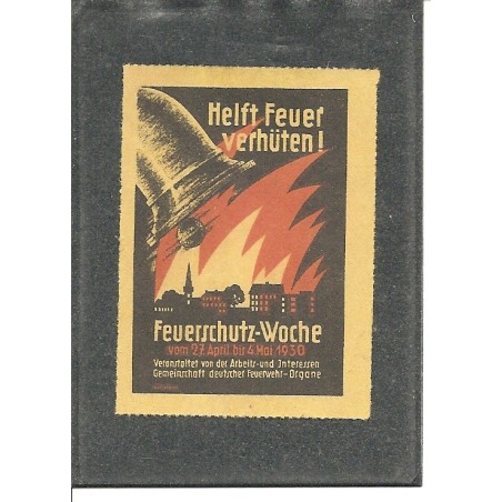 Werbemarke / Reklamemarke - Feuerschutz-Woche vom 27. April bis 4. Mai 1930