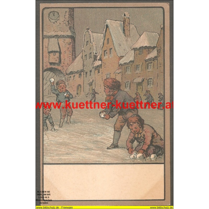 AK - Schneeballschlacht AK - Schneeballschlacht