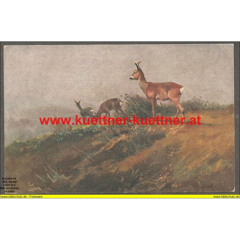 AK - Ziehende Rehe - Paul Leuteritz AK - Ziehende Rehe - Paul Leuteritz