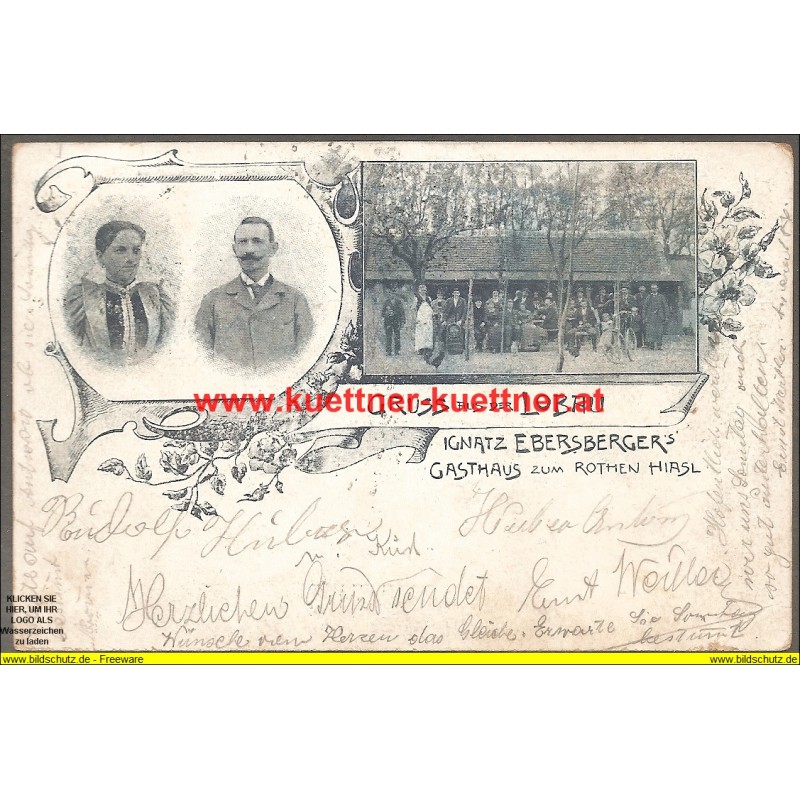 AK - Gruss aus der Lobau - Gasthaus zum Rothen Hiasl AK - Gruss aus der Lobau - Gasthaus zum Rothen Hiasl