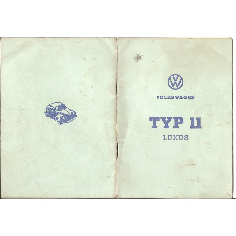 Typenschein - Volkswagen Type 11 Luxus - 1958