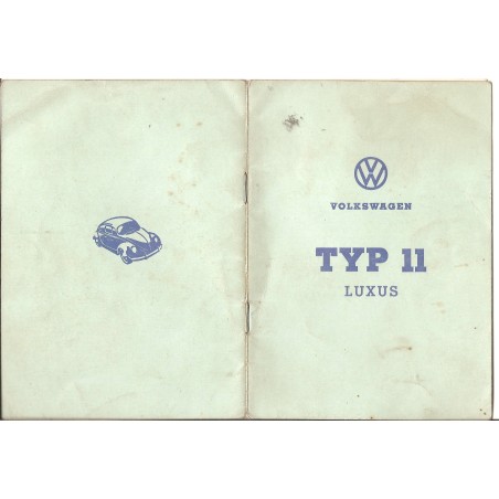 Typenschein - Volkswagen Type 11 Luxus - 1958