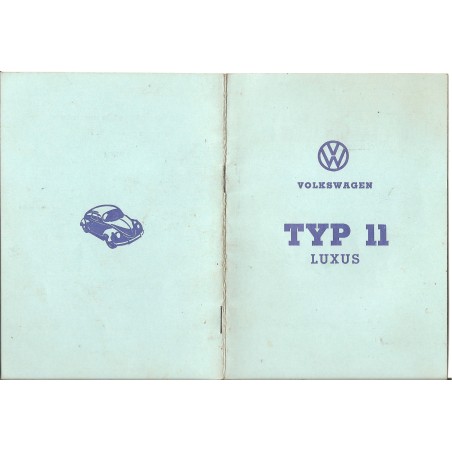 Typenschein - Volkswagen Type 11 Luxus - 1960