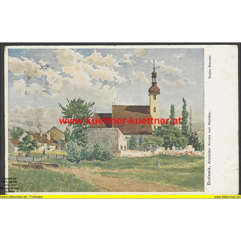 AK - Budweis, Altstädter Kirche von Norden - Gustav Brauner
