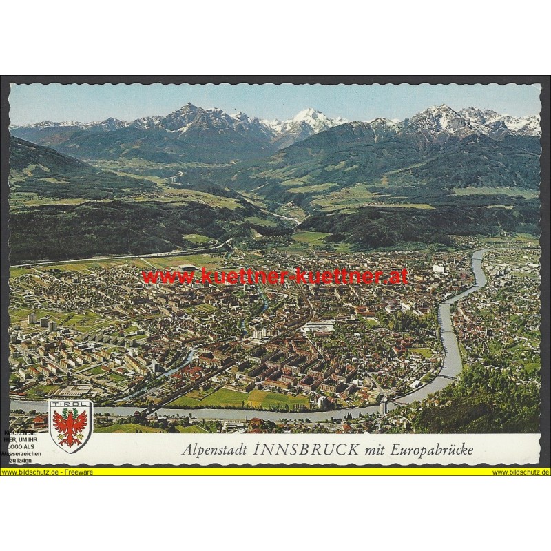 AK - Alpenstadt Innsbruck mit Europabruecke