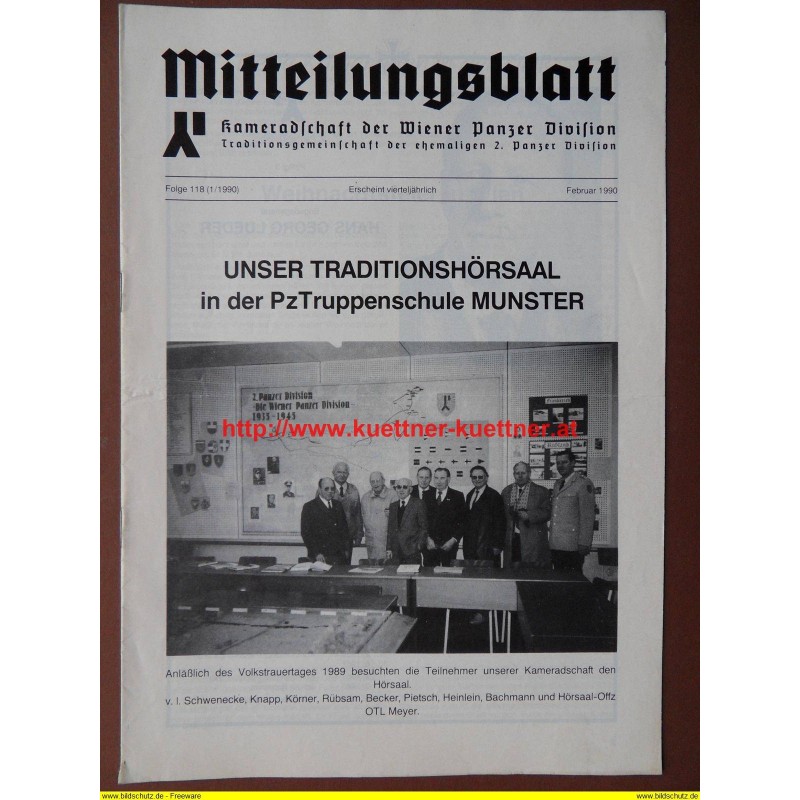 Mitteilungsblatt 2. Panzer Division Feb. 1990 Mitteilungsblatt 2. Panzer Division Feb. 1990