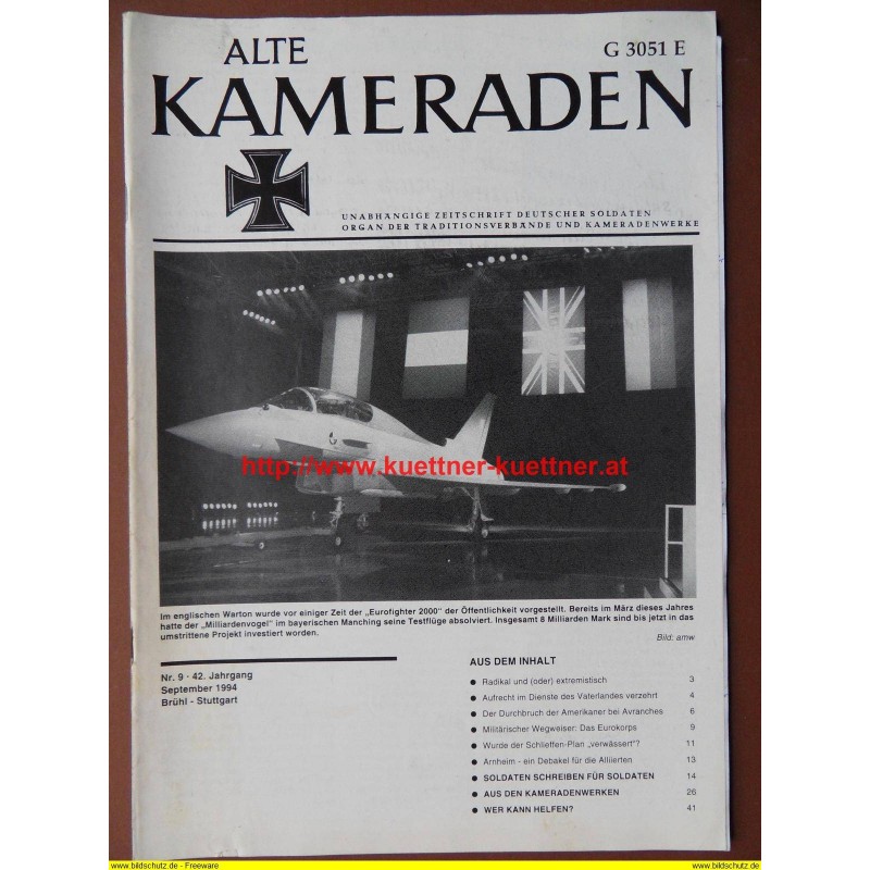 Alte Kameraden - Zeitschrift Deutscher Soldaten Nr. 09 - 1994