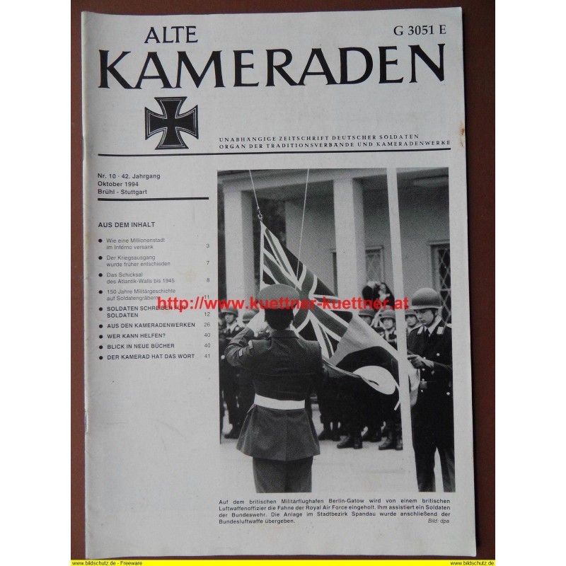 Alte Kameraden - Zeitschrift Deutscher Soldaten Nr. 10 - 1994 Alte Kameraden - Zeitschrift Deutscher Soldaten Nr. 10 - 1994