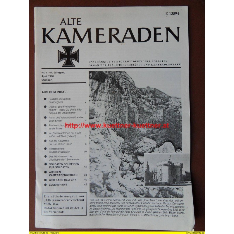 Alte Kameraden - Zeitschrift Deutscher Soldaten Nr. 04 - 1996 Alte Kameraden - Zeitschrift Deutscher Soldaten Nr. 04 - 1996