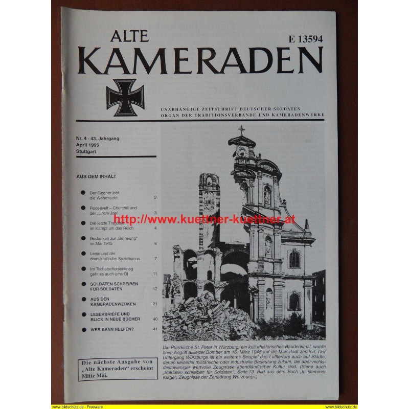 Alte Kameraden - Zeitschrift Deutscher Soldaten Nr. 4 - 1995 Alte Kameraden - Zeitschrift Deutscher Soldaten Nr. 4 - 1995