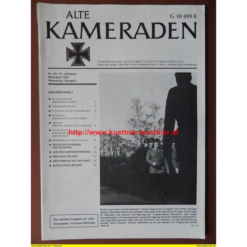 Alte Kameraden - Zeitschrift Deutscher Soldaten Nr. 3/4 - 1993 Alte Kameraden - Zeitschrift Deutscher Soldaten Nr. 3/4 - 1993