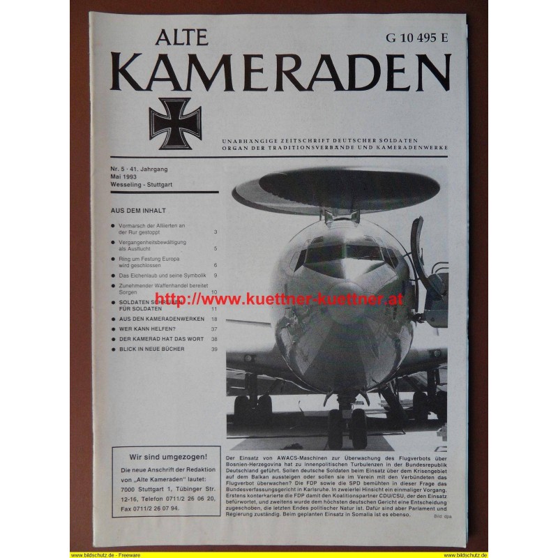 Alte Kameraden - Zeitschrift Deutscher Soldaten Nr. 5 - 1993 Alte Kameraden - Zeitschrift Deutscher Soldaten Nr. 5 - 1993