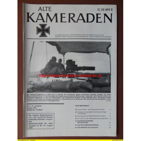 Alte Kameraden - Zeitschrift Deutscher Soldaten Nr. 8 - 1993