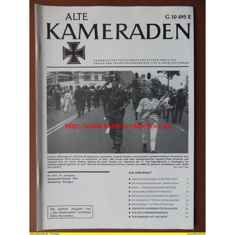 Alte Kameraden - Zeitschrift Deutscher Soldaten Nr. 9/10 - 1993 Alte Kameraden - Zeitschrift Deutscher Soldaten Nr. 9/10 - 1993