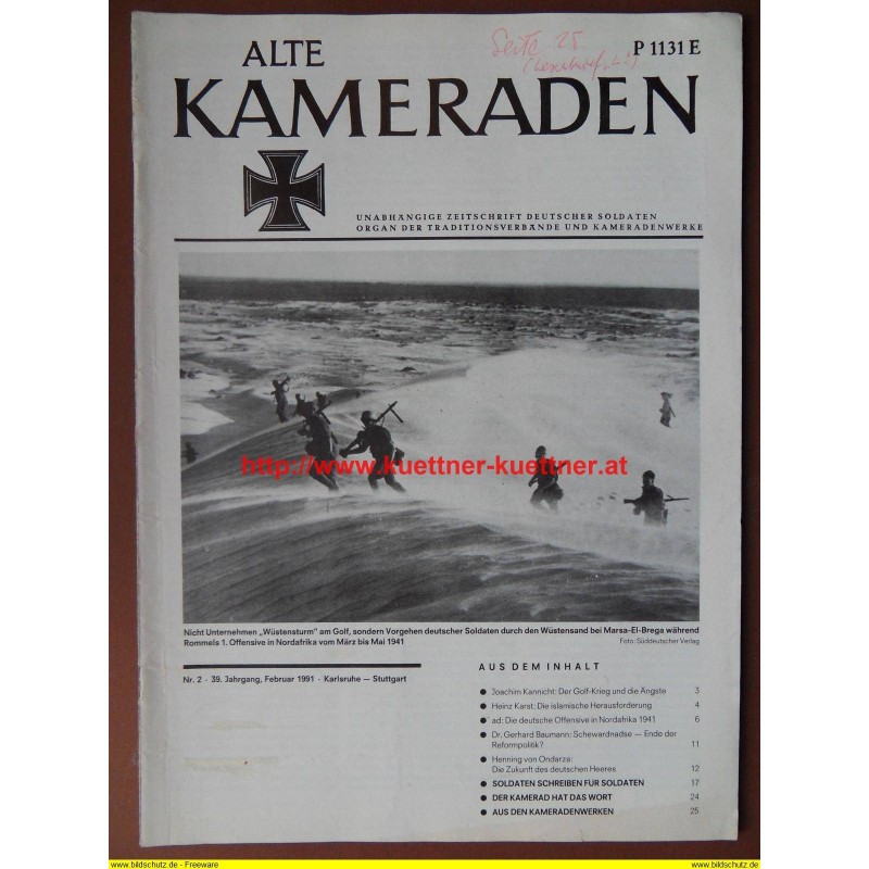 Alte Kameraden - Zeitschrift Deutscher Soldaten Nr. 2 - 1991 Alte Kameraden - Zeitschrift Deutscher Soldaten Nr. 2 - 1991