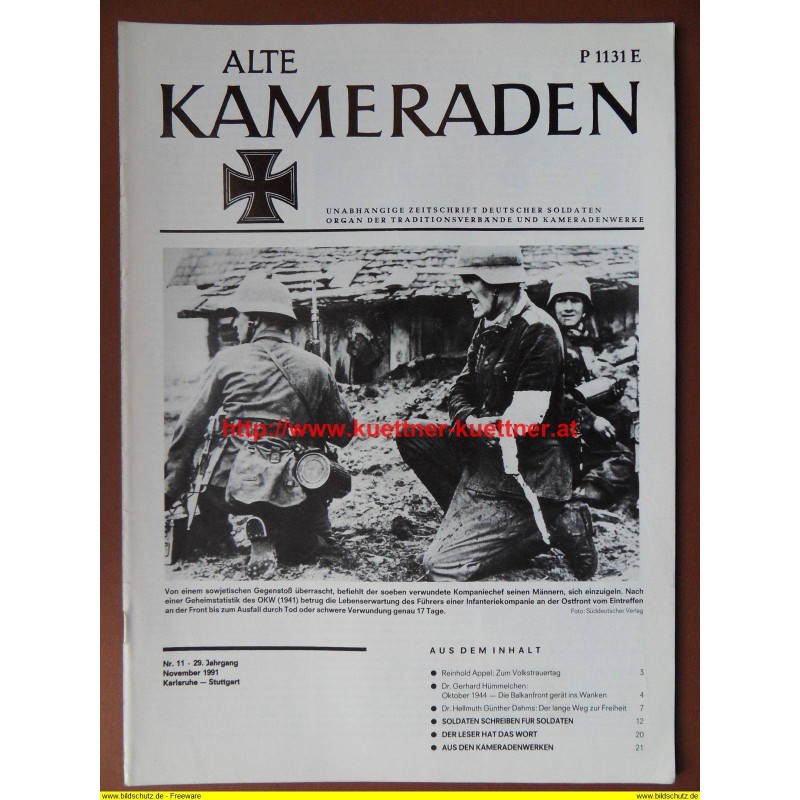 Alte Kameraden - Zeitschrift Deutscher Soldaten Nr. 11 - 1991 Alte Kameraden - Zeitschrift Deutscher Soldaten Nr. 11 - 1991