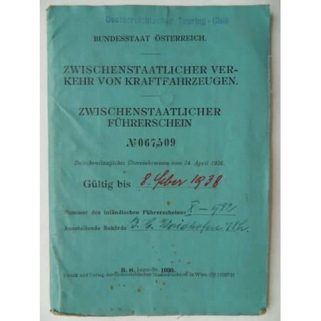 Zwischenstaatlicher Führerschein (1937)