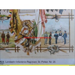 Urkunde K. k. Landwehr Infanterie-Regiment St. Pölten Nr. 21