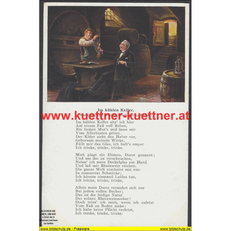 AK - Im kühlen Keller - Volkslieder Nr. 52 F. AK - Im kühlen Keller - Volkslieder Nr. 52 F.
