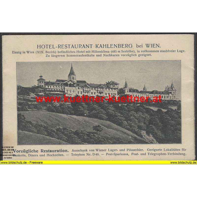 AK - Klappkarte - Hotel-Restaurant Kahlenberg bei Wien AK - Klappkarte - Hotel-Restaurant Kahlenberg bei Wien