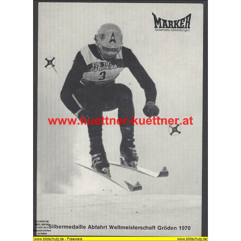 Autogrammkarte Karl Cordin, Gröden 1970