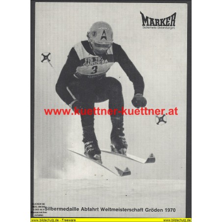 Autogrammkarte Karl Cordin, Gröden 1970