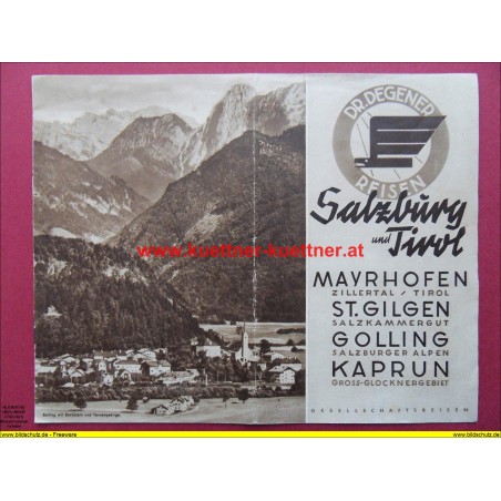 Prospekt Degener Reisen Salzburg und Tirol (30er Jahre)
