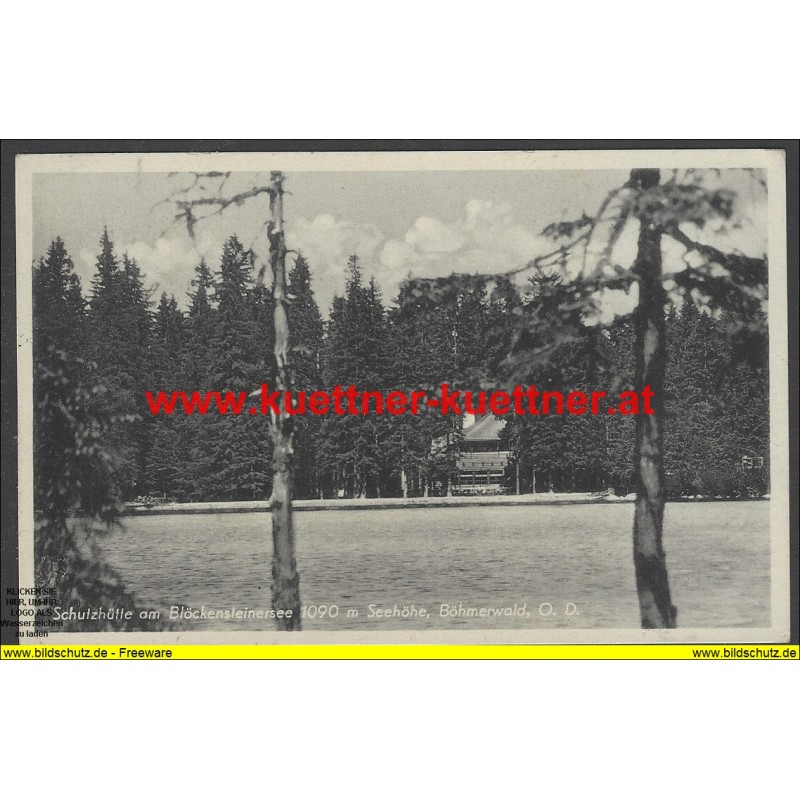 AK - Schutzhütte am Blöckensteinsee, Böhmerwald, O. D.