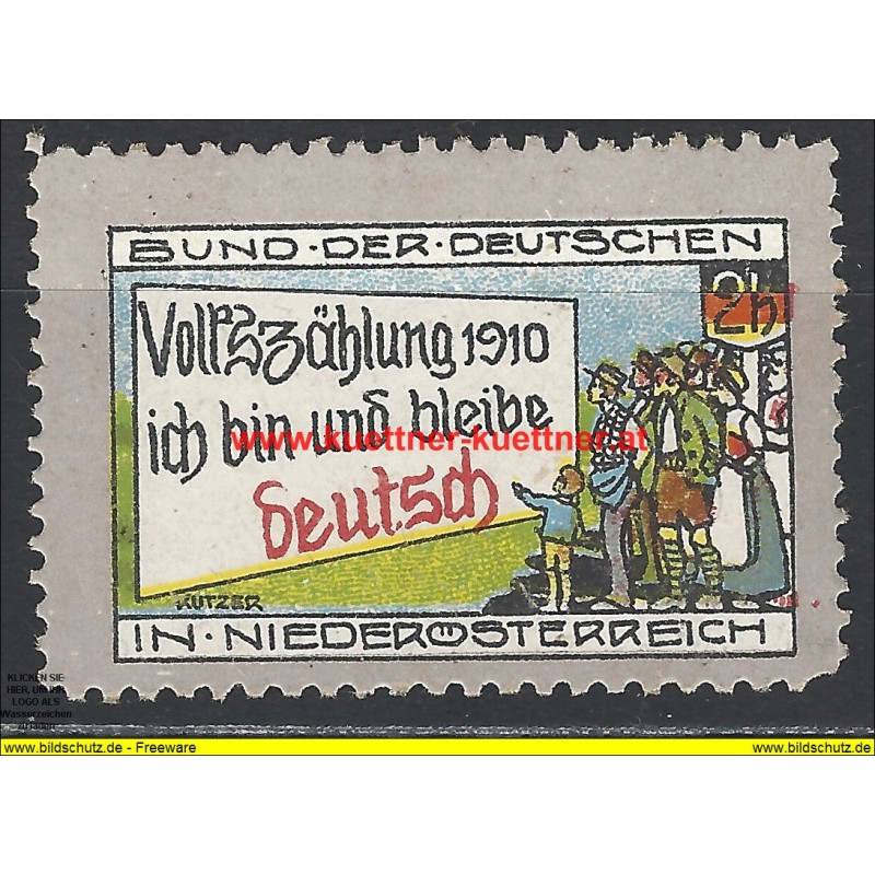 Werbemarke - Volkszählung 1910 in NÖ (Kutzer)