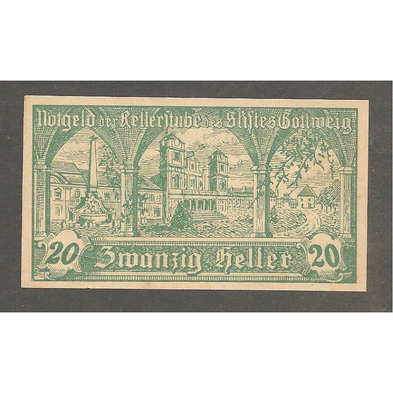 Notgeld Kellerstube des Stiftes Gottweig - 20 Heller Notgeld Kellerstube des Stiftes Gottweig - 20 Heller