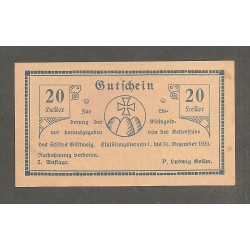 Notgeld Kellerstube des Stiftes Gottweig - 20 Heller - 2. Auflage