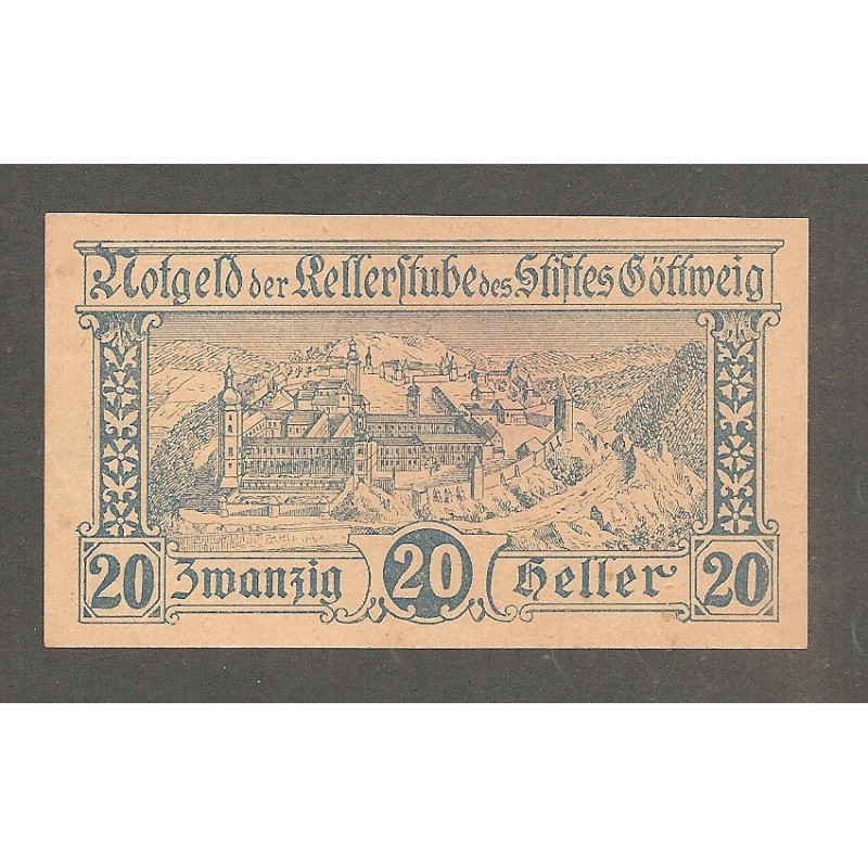 Notgeld Kellerstube des Stiftes Gottweig - 20 Heller - 2. Auflage