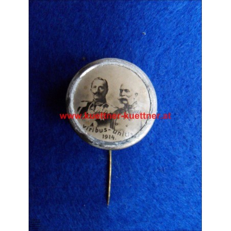 Patriotische Anstecknadel Franz Josef und Wilhelm