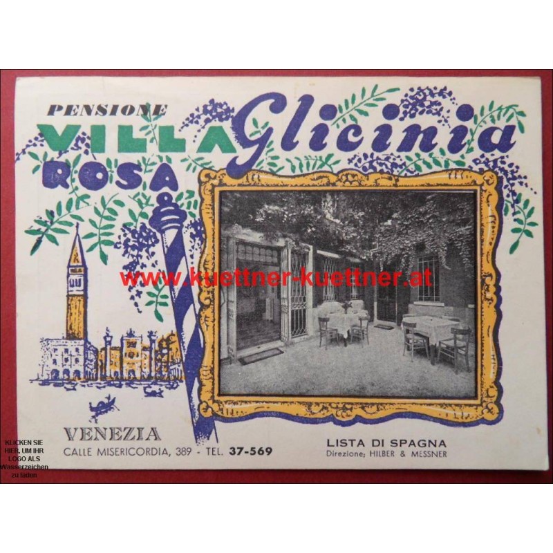 Werbekarte Villa Rosa Glicinia - Venezia (I) Werbekarte Villa Rosa Glicinia - Venezia (I)