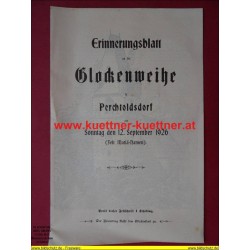 Erinnerungsblatt an die Glockenweihe in Perchtoldsdorf 12. Sept. 1926