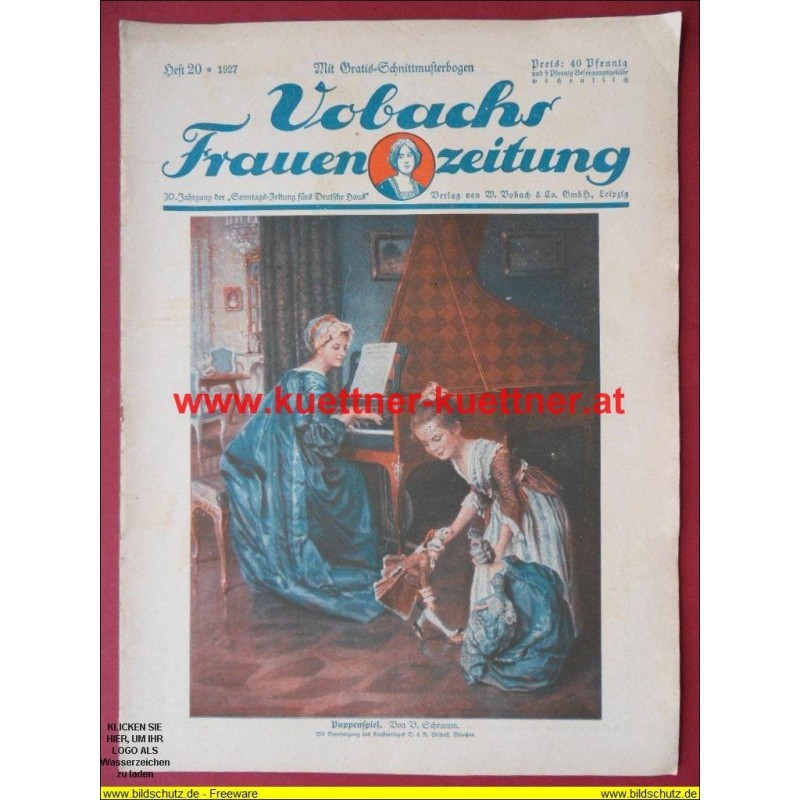 Vobach Frauen Zeitung Heft 20 - 1927 - mit Schnittbogen
