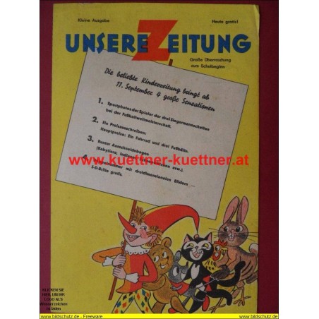 Werbung - Stundenplan Unsere Zeitung (60er Jahre)