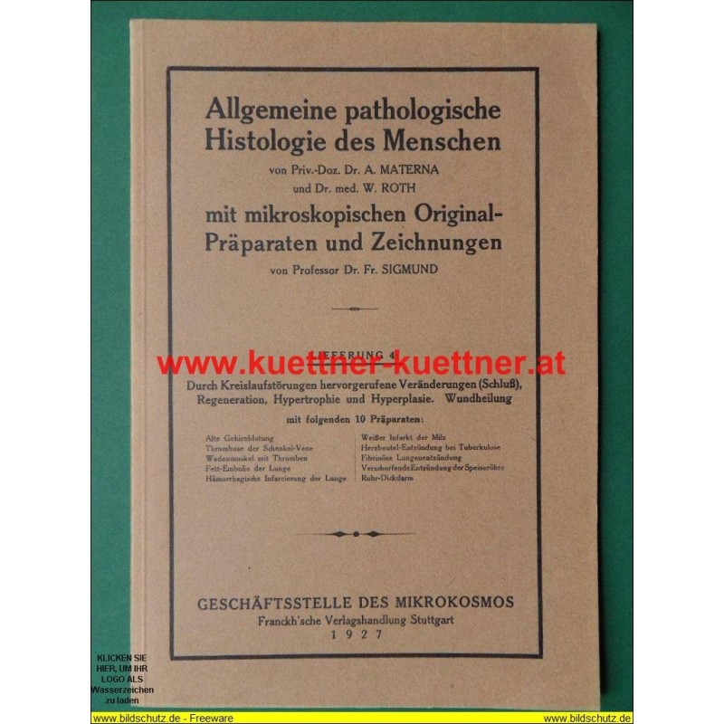 Allgemeine pathologische Histologie des Menschen. Lfg. 4 (1927) Allgemeine pathologische Histologie des Menschen. Lfg. 4 (1927)