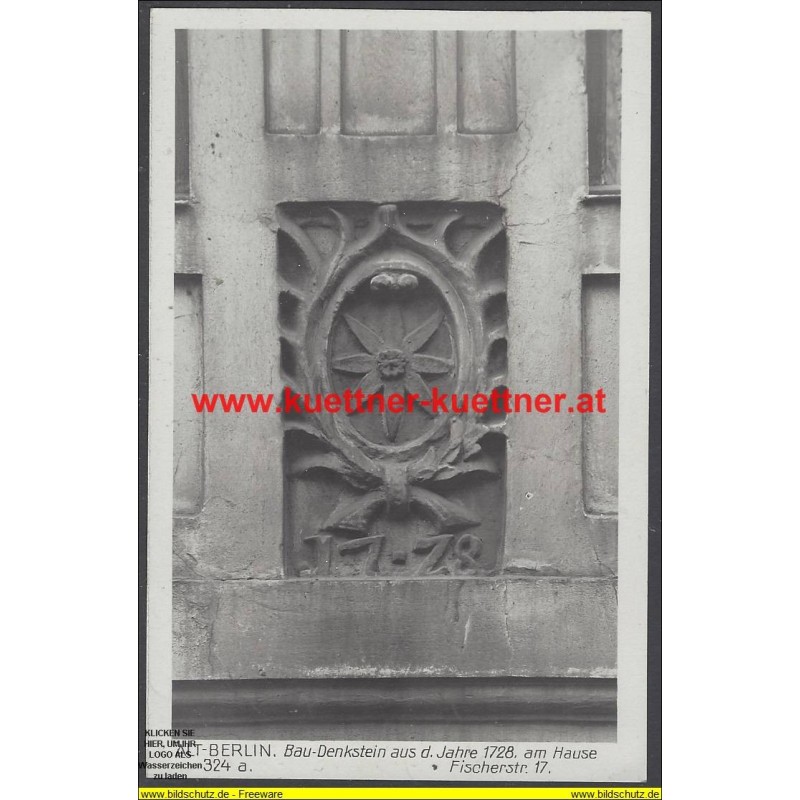 AK - Alt-Berlin - Bau-Denkstein 1728, Fischerstr. 17