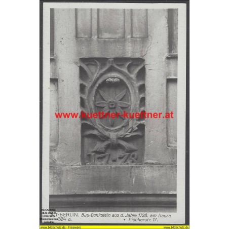 AK - Alt-Berlin - Bau-Denkstein 1728, Fischerstr. 17