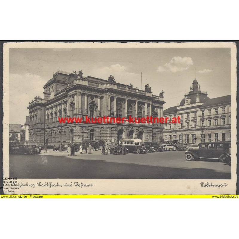 AK - Reichenberg - Stadttheater und Postamt - Sudetengau AK - Reichenberg - Stadttheater und Postamt - Sudetengau