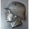 Blechschild - Soldatenkopf mit Stahlhelm